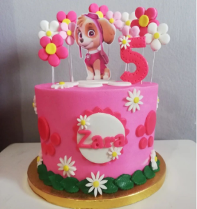 Custom Pink Paw Patrol kids cake for delivery within Trinidad and Tobago