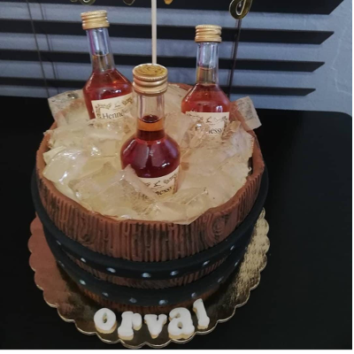 Custom Hennessy Birthday cake in trinidad and tobago