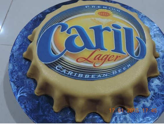 Carib Beer bottle cap edible print cake