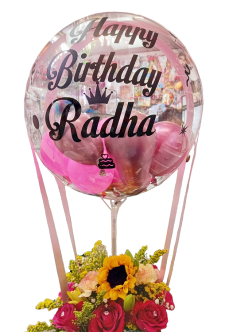 Hot Air Balloon with bouquet of roses to be delivered in Trinidad and Tobago